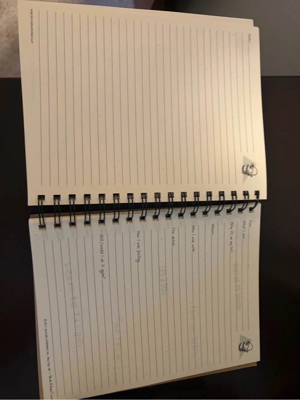 My Bucket List Journal Spiral Notebook - Kraft Cover with Blue Accent